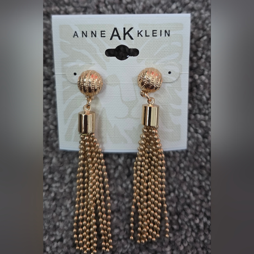 Anne Klein Gold Tassel Earrings Brand New